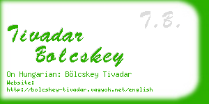 tivadar bolcskey business card