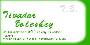 tivadar bolcskey business card